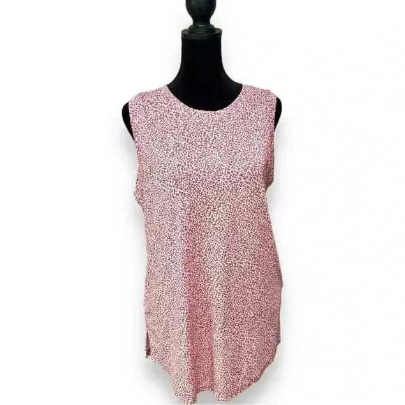 Athleta Women’s Medium Micro Cheetah Bashful Rose Sleeveless Breezy Tank Top - Picture 12 of 16